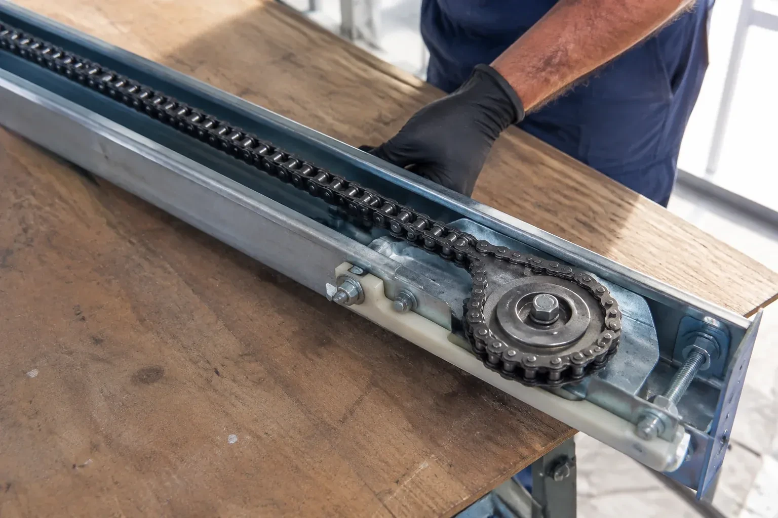 Illustrative garage doors scene; not an actual job — Chain-Drive Opener Repair, Oshawa